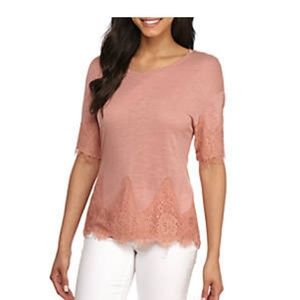 Lace Hem Sleeve Knit Top